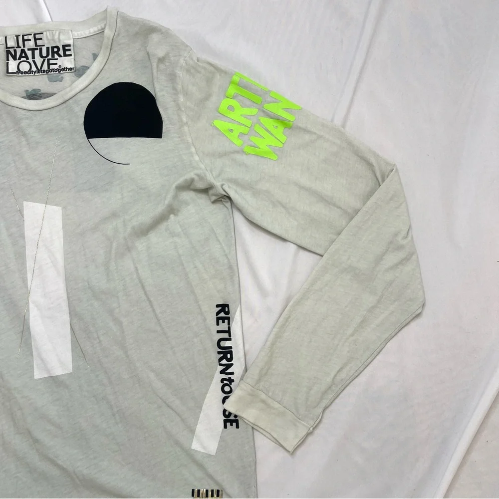 Freecity Artists Wanted Life Nature Love Abstract Long Sleeve Shirt Size Medium - Picture 3 of 9